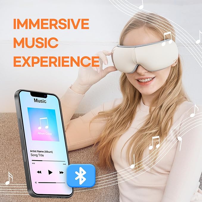 HubiCare Eye Massager with Heat, and Music Helps Relieve Strain, Dark Circles - Image 7