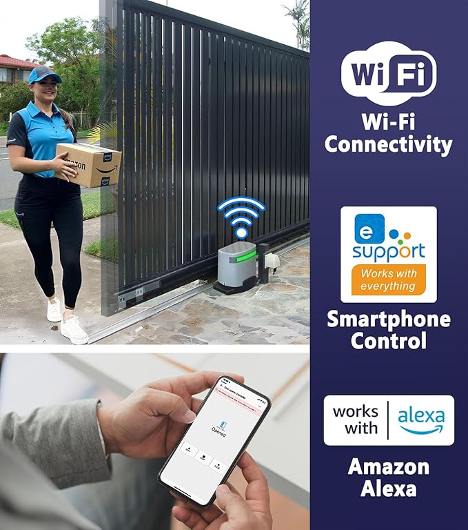 Blütezeit 1400lb Sliding Gate Opener, Solar Power | WiFi Control | Built-in - Image 3