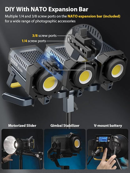 Video Light, COLBOR CL220 Lite 220W Continuous Lighting 2700-6500K Bi-Color - Image 8