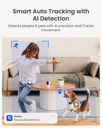 REOLINK 4MP Indoor Security Camera E1, Plug-in 2.4G Wireless WiFi 6 - Image 4