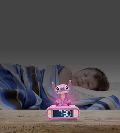 LEXiBOOK, Disney Stitch, Angel Night Light Alarm Clock, Sounds and Melodies - Image 3