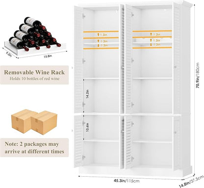 71” Tall Storage Cabinet, Kitchen Pantry Cabinet - Image 3