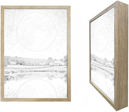 URVIP LED Glowing Photo Frame, 3D Starry-Sky Blue Moon Wall Art, 9x12 Inches - Image 3