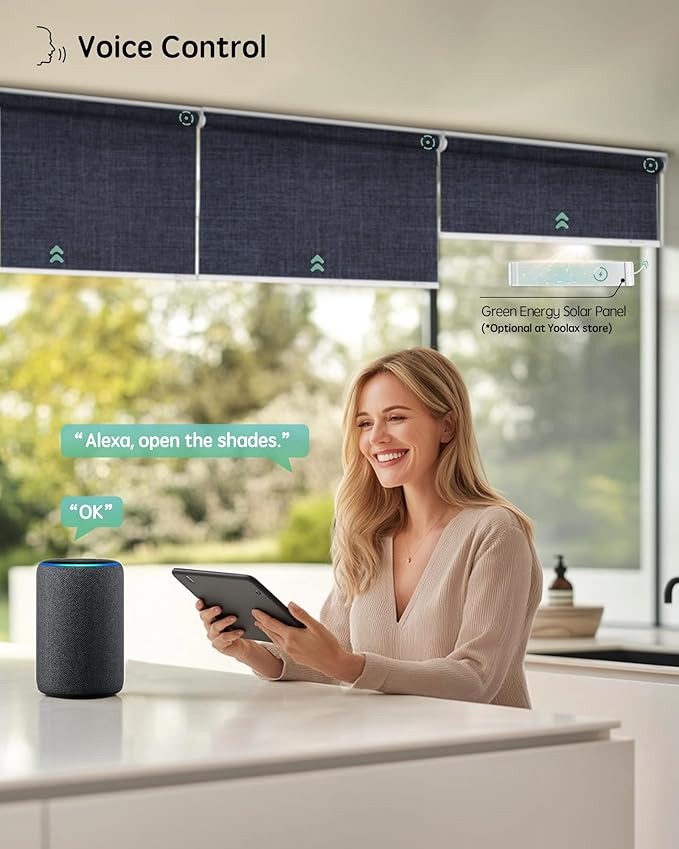 Yoolax Motorized Blinds with Remote, Automatic Window Shades Work with Alexa - Image 2