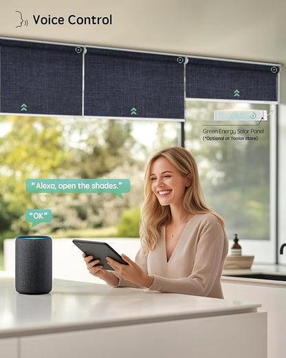 Yoolax Motorized Blinds with Remote, Automatic Window Shades Work with Alexa - Image 2