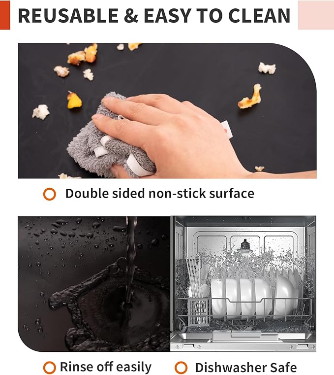 3 Pack Oven Liners for Bottom of Oven, 17x25" Large Heavy Duty Non-Stick - Image 7