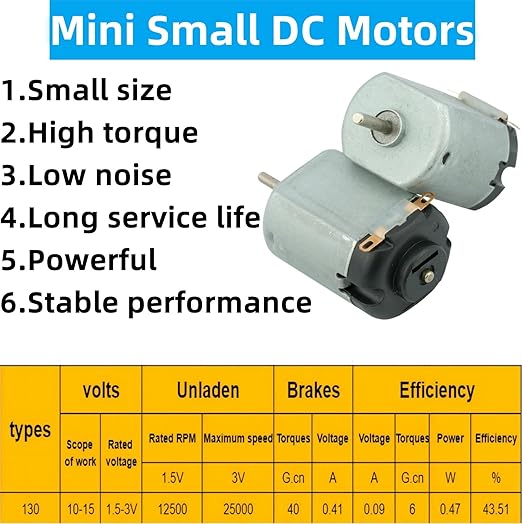 20Pcs Mini Small DC Motors 1.5V 3V 5V 6V 130 Micro Toy Electric Motors - Image 3