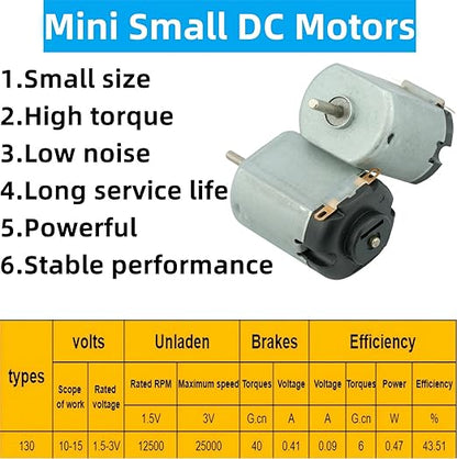 20Pcs Mini Small DC Motors 1.5V 3V 5V 6V 130 Micro Toy Electric Motors - Image 3