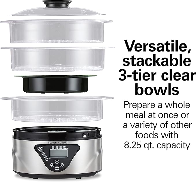 Hamilton Beach Digital Electric Food Steamer & Rice Cooker - Image 3