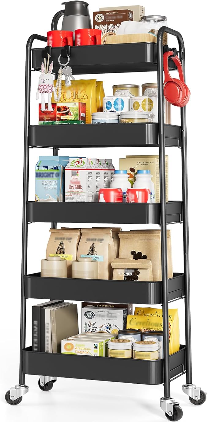 TOOLF 5-Tier Metal Rolling Cart by TOOLF