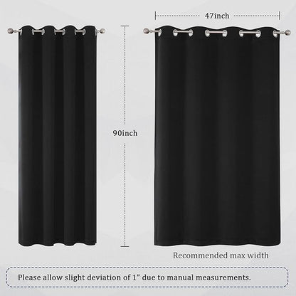 DUALIFE 90 Inch Length Blackout Curtain Panels- Grommet Top Thermal Insulated - Image 6