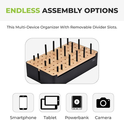 Prosumer's Choice Black Wooden Charging Station Organizer - Image 5