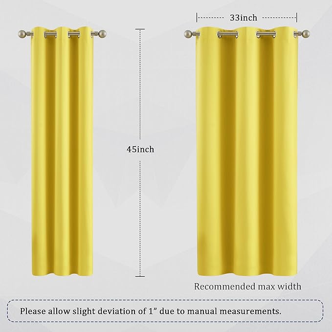 DUALIFE Yellow Blackout Solid Curtains - Image 6