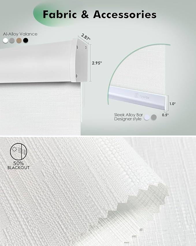 Yoolax Motorized Blinds with Remote, Light Filtering Remote Shades - Image 4
