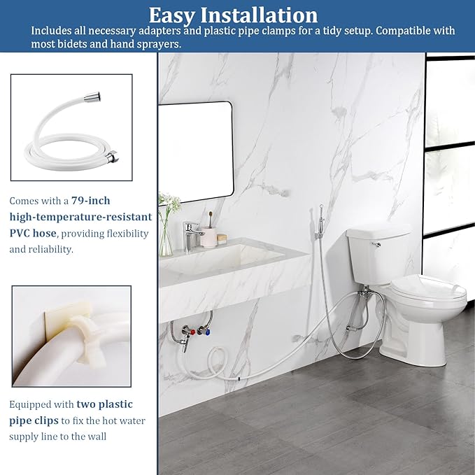 SonTiy Hot and Cold Bidet Mixing Valve Kit, Upgrade Brass 4 Way Warm Bidet - Image 7