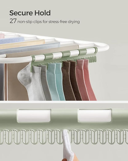 SONGMICS Clothes Drying Rack, Foldable 2-Level Laundry Drying Rack, - Image 4