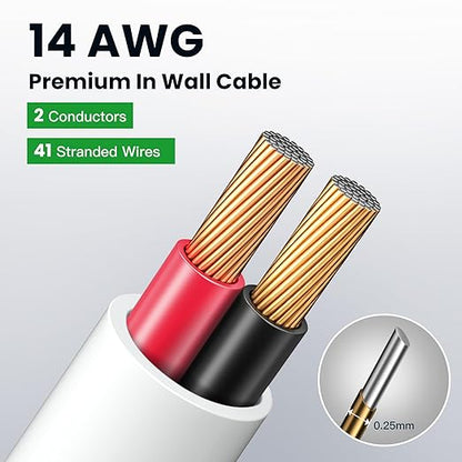 BAHIWOM Fire Safety CL2 Speaker Wire in-Wall & in-Ceiling 14 Gauge Wire 100 FT - Image 4
