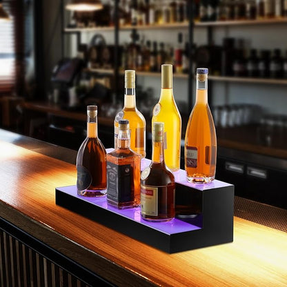 VEVOR LED Lighted Liquor Bottle Display, 2 Tiers 24 Inch Commercial Illuminated - Image 2