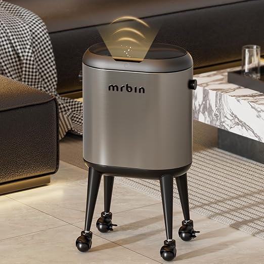 MRBIN Stainless Steel Slim Bathroom Motion Sensor Trash Can by mrbin