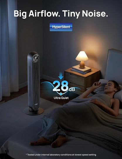 Dreo Tower Fan for Bedroom, Smart Oscillating Quiet Floor Fans, Standing - Image 3
