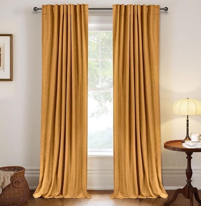 100% Blackout Shield Linen Blackout Curtains by 100BlackoutShield