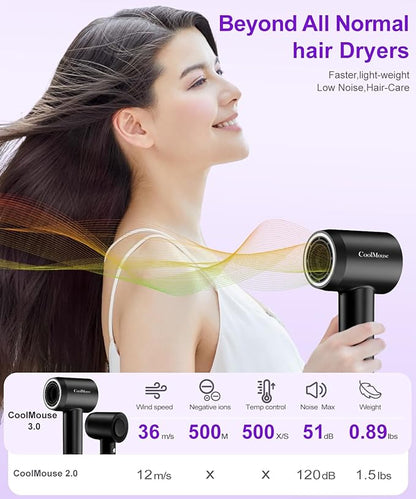 High-Speed Ionic Hair Dryer: 150000 RPM Brushless Motor 500 Millions Negative - Image 5