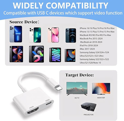 Kinhaly USB C to HDMI for TV, 4K@60Hz Type C to HDMI Adapter - Image 2