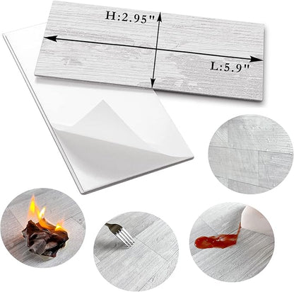 AULIGET Peel and Stick Backsplash PVC Tile, 3 Inch x 6 Inch White Birch Stick - Image 5
