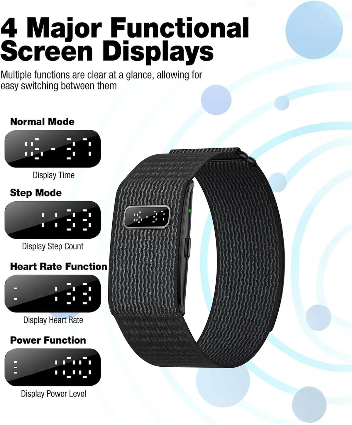 50+ days battery life fitness tracker with micro on a desk or shelf