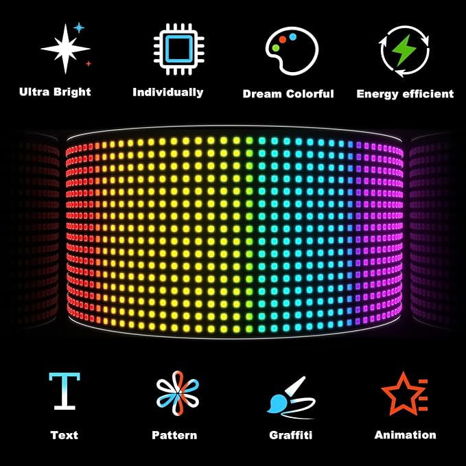 RAYHOME Scrolling Bright Advertising LED Signs, Flexible USB 5V LED Car Sign - Image 2