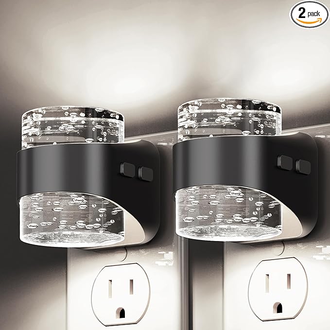 L LOHAS LED Night Light, 2 Pack 5000K Bubble Night Lights Plug into Wall by LLOHASLED