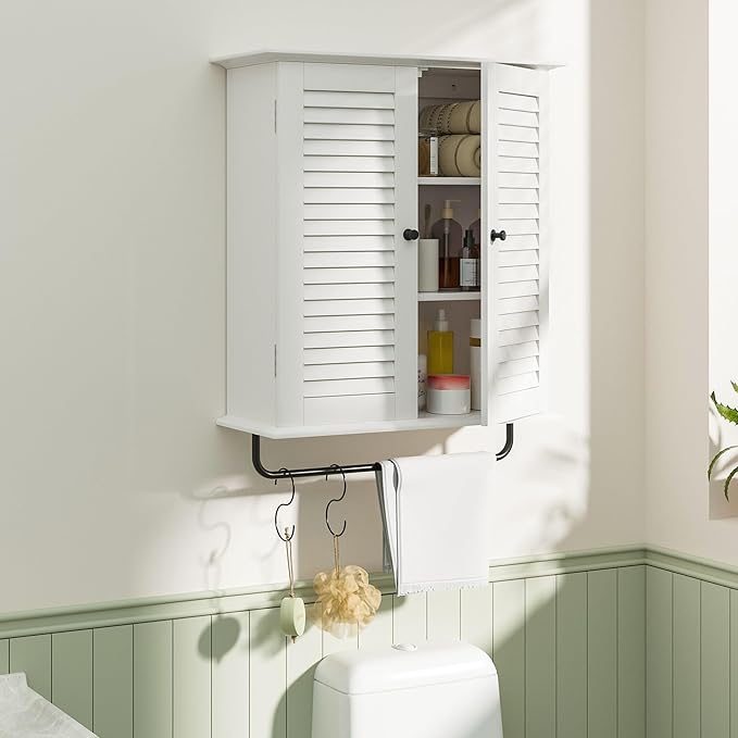 Bathroom Wall Cabinet, Over The Toilet Storage Cabinet, Wooden Wall Cabinet - Image 8