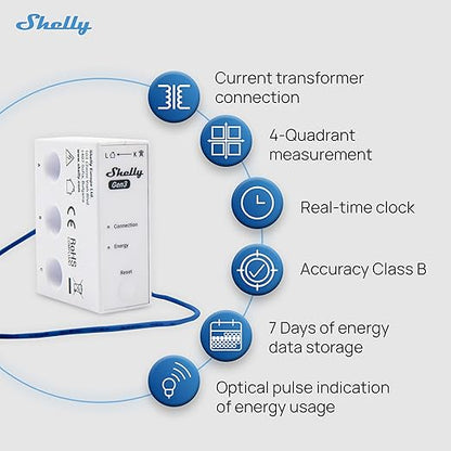 Shelly 3EM-63T Gen3 | Wi-Fi Operated Smart 3-Phase Energy Meter | Home - Image 6