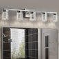 SADENICEL 5 Light Bathroom Light Fixtures, Brushed Nickel Vanity Lights Crystal by SADENICEL