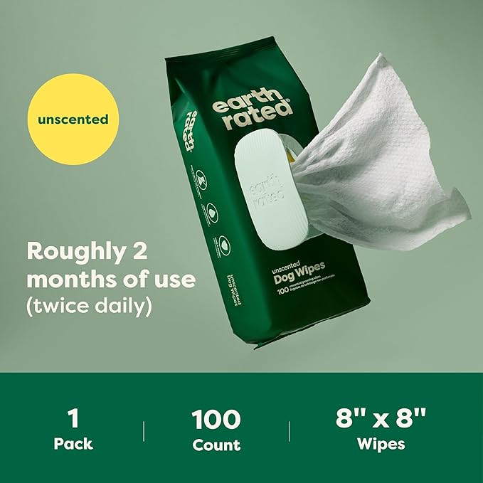 Earth Rated Pet Wipes for Dogs and Cats, Hypoallergenic, Cleaning and Hydrating - Image 9