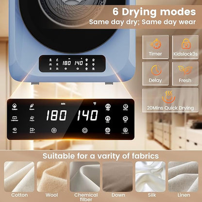 VCJ Portable Dryer for Laundry, 12lbs Clothes Dryer - Image 3