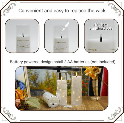 Flickering Flameless LED Candles, Acrylic LED Pillar Candles - Image 2