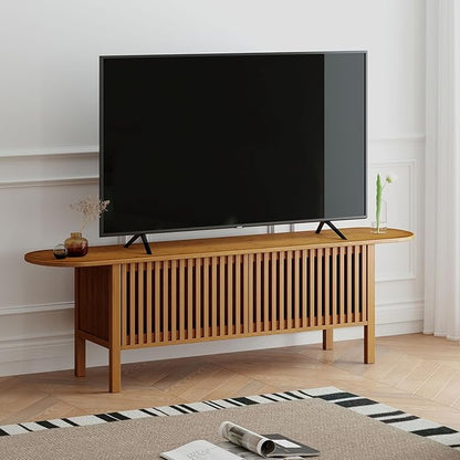 HollyHOME Bamboo TV Stand with Storage by HollyHOME