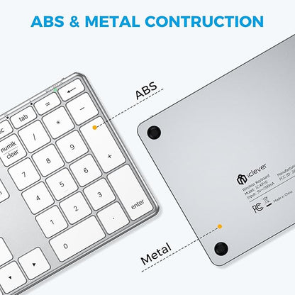 iClever KP10 Bluetooth Number Pad, Dual Device Connection, 34 Keys Ultra-Slim - Image 8