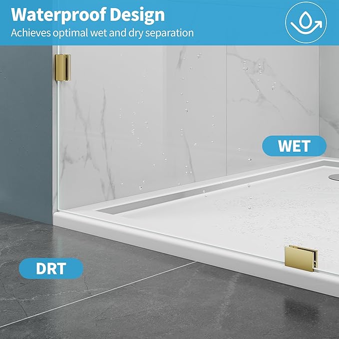 Shower Glass Panel, 30.5" W x 78.75" H Fixed Shower Screen Panel - Image 5