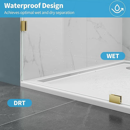 Shower Glass Panel, Frameless Walk in Shower Door - Image 5