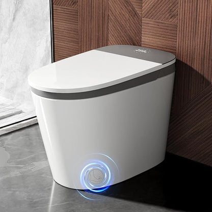Smart Toilet with Built-in Tank, Pump-Assisted Flush, Foot Sensor, Heated Seat by Unknown