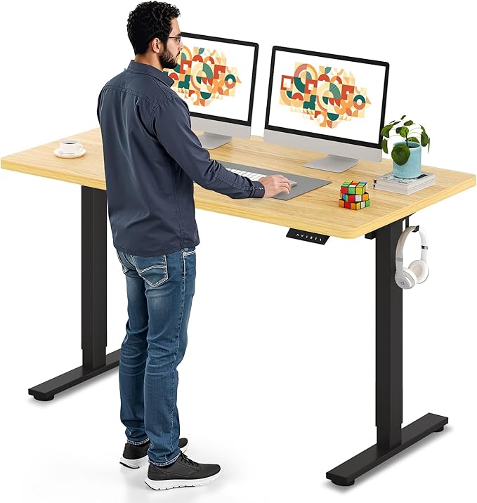 SANODESK Electric Standing Desk 55 x 28 Inches Whole-Piece Desktop Height by sanodesk