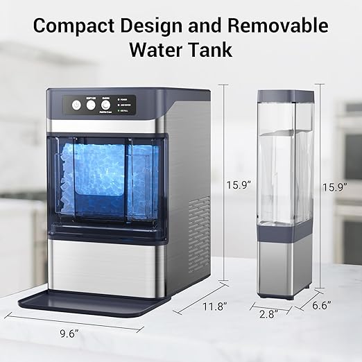 Ice Maker Countertop Nugget, 44 Lbs/24h Chewable Crunchable Ice Maker - Image 8