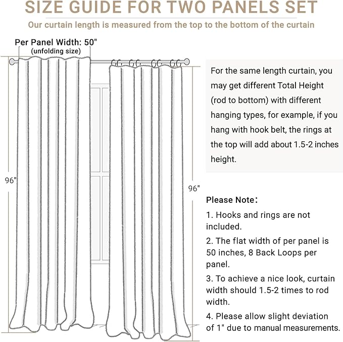 100% Blackout Shield Linen Blackout Curtains - Image 8