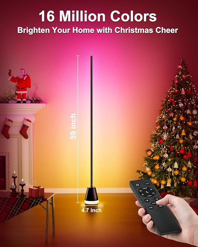 Keepsmile Smart RGB LED Corner Floor Lamp, Bright Tall Standing Lamps - Image 4