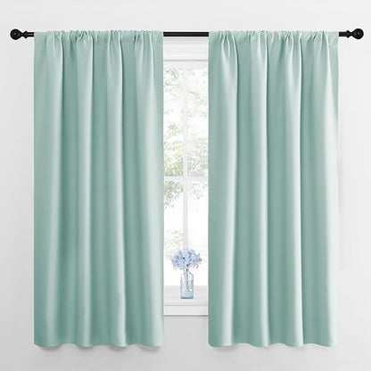 NICETOWN Kitchen Curtains, Short Blackout Curtains & Drapes, Aqua Blue by NICETOWN