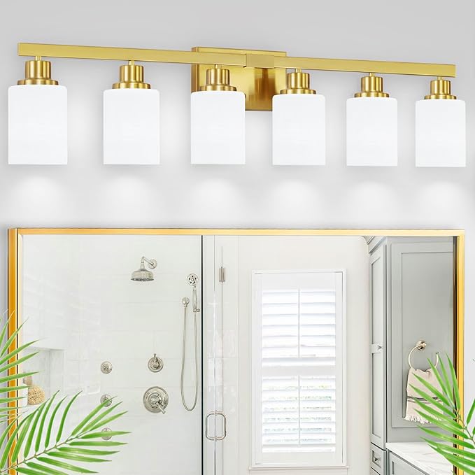 DIKAIDA 6 Light Gold Bathroom Vanity Light by DIKAIDALights