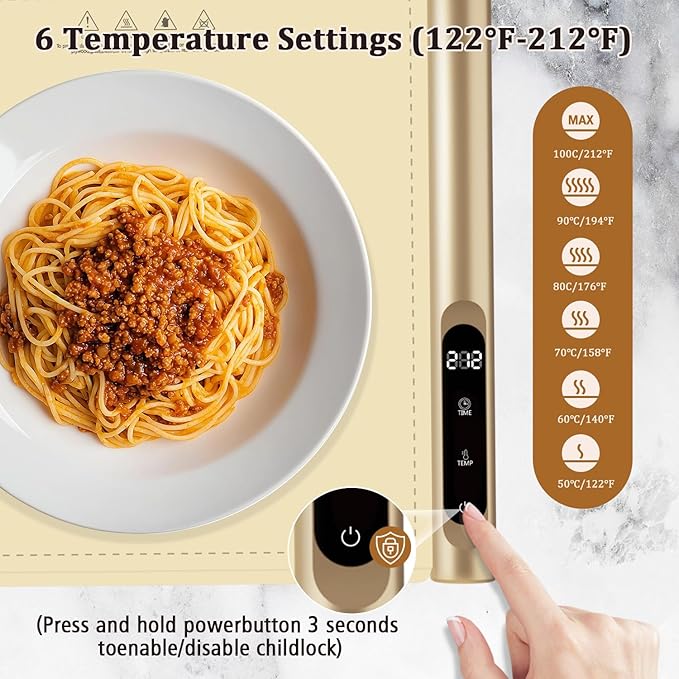 Upgrade Graphene Warming Mat for Food, Electric Warming Tray Rapid Heating - Image 3