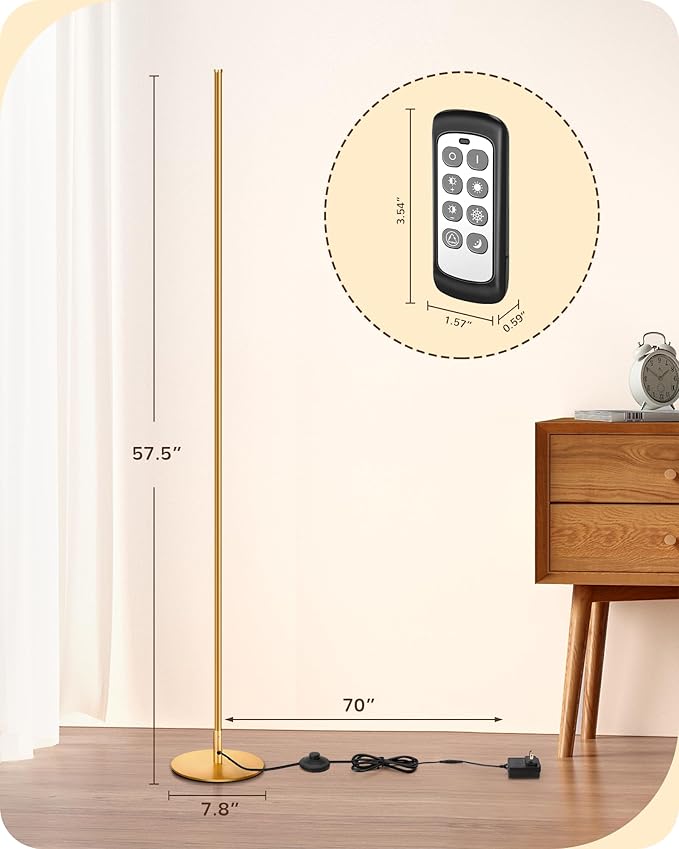 EDISHINE LED Corner Floor Lamp, 57.5" Tall Standing Lamp - Image 7
